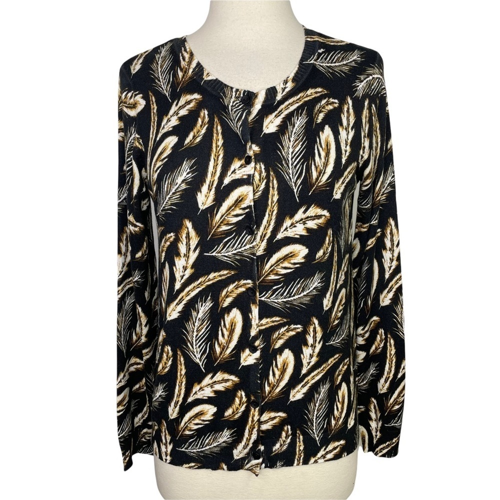 Stitch Fix l Daniel Rainn Button Down Cardigan Feather Print, XS